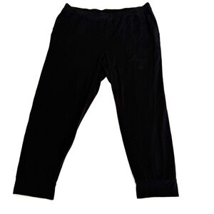 Eileen Fisher Pants Womens 1X Black Cotton Spandex Pull On Crop Stretchy
